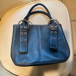 Navy leather purse